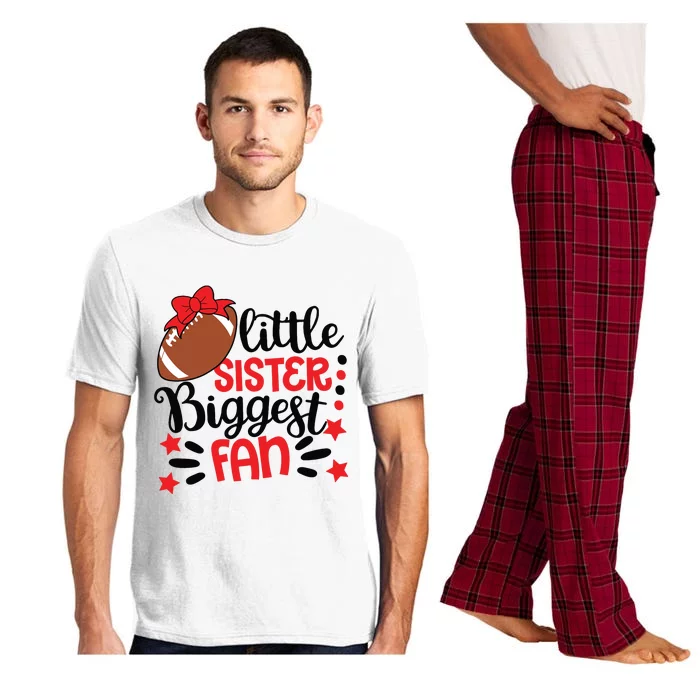 Kids Little Sister Biggest Fan Football Fan Game Day Game Season Pajama Set