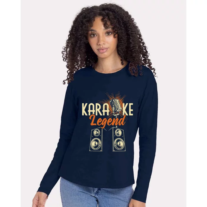 Karaoke Legend - Sing Music Bar Singer Singing Music Lover Womens Cotton Relaxed Long Sleeve T-Shirt