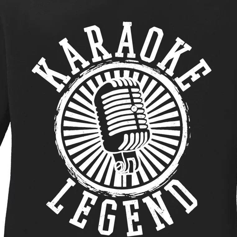 Karaoke Legend Singing Microphone Party Singer Gift Ladies Long Sleeve Shirt