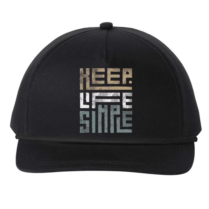 Keep Life Simple Snapback Five-Panel Rope Hat