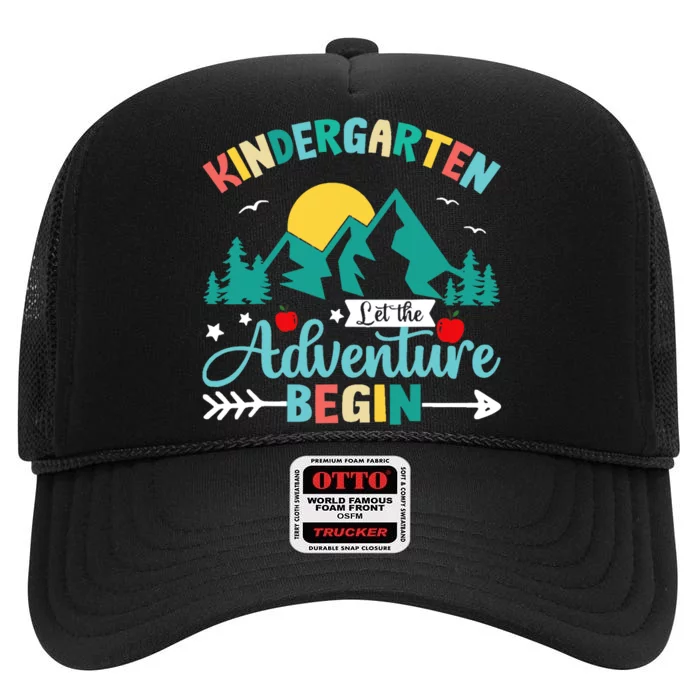 Kindergarten Let The Adventure Begin Back To School Costume High Crown Mesh Trucker Hat