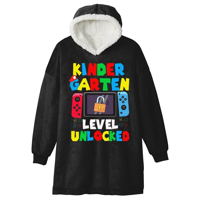 Kindergarten Level Unlocked Back To School First Day Gamer Gift Hooded Wearable Blanket