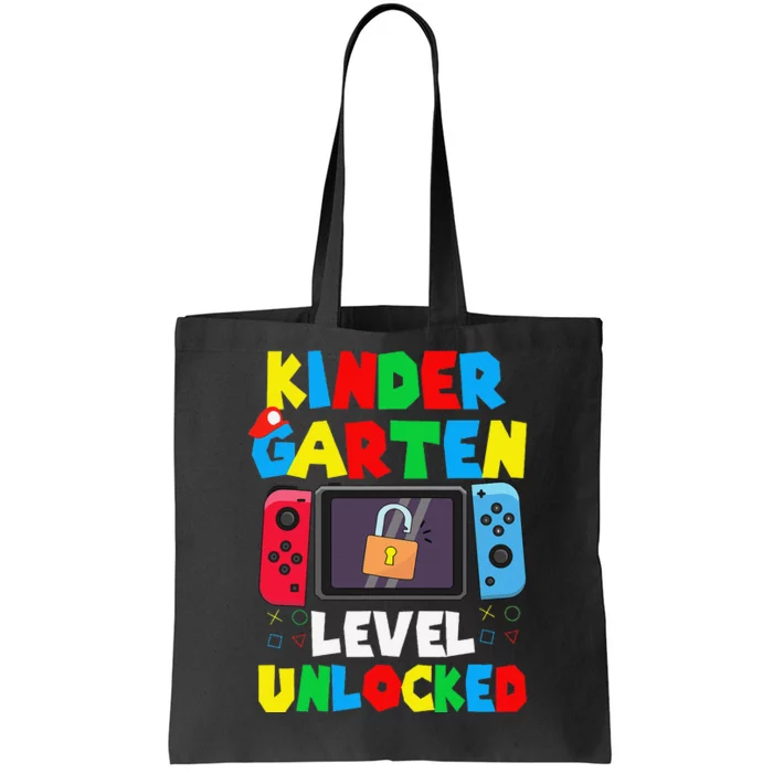 Kindergarten Level Unlocked Back To School First Day Gamer Gift Tote Bag