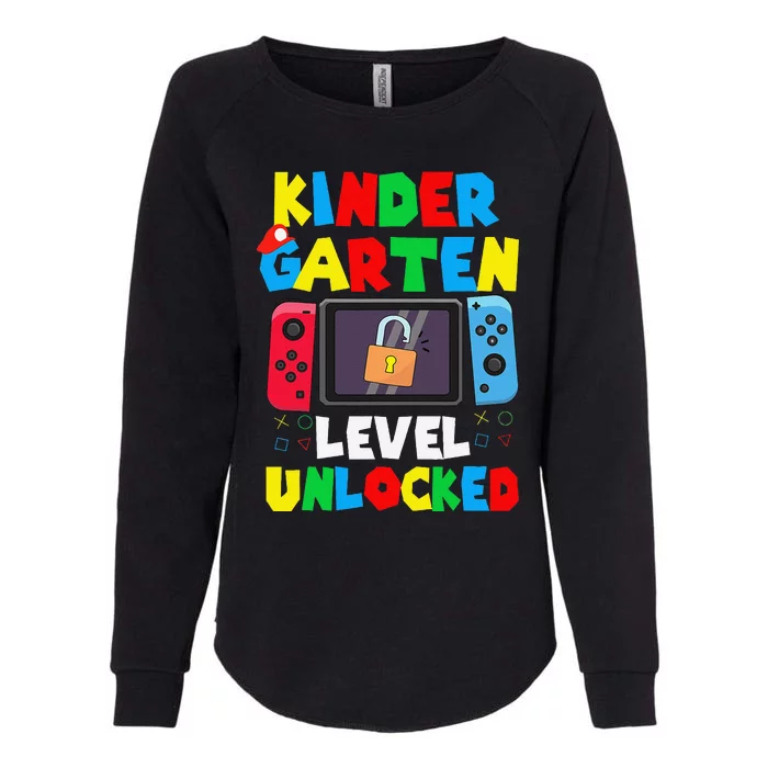 Kindergarten Level Unlocked Back To School First Day Gamer Gift Womens California Wash Sweatshirt