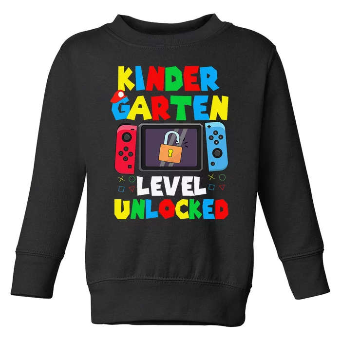 Kindergarten Level Unlocked Back To School First Day Gamer Gift Toddler Sweatshirt