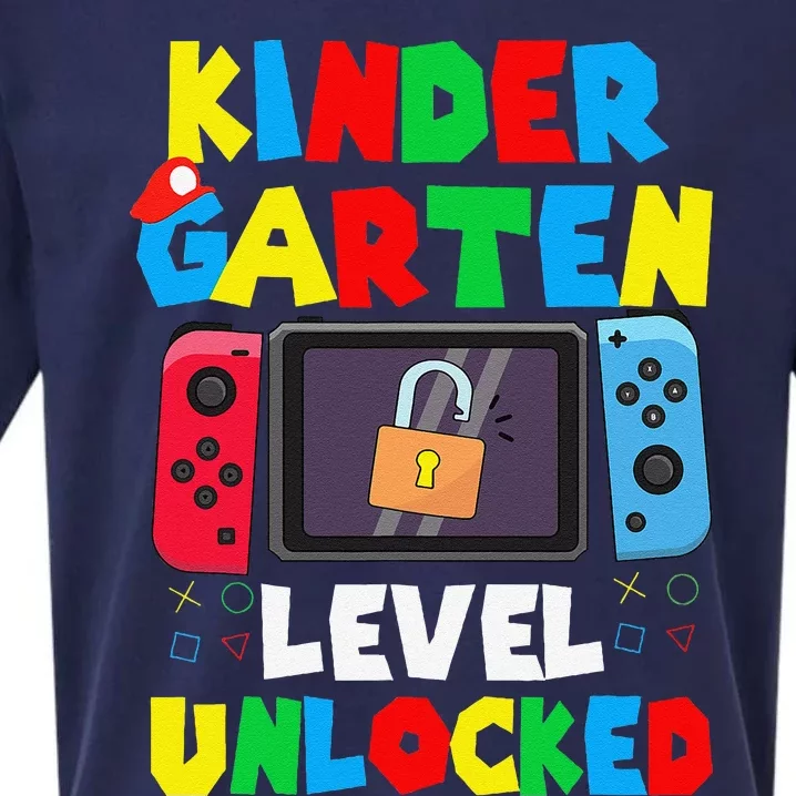 Kindergarten Level Unlocked Back To School First Day Gamer Gift Sueded Cloud Jersey T-Shirt