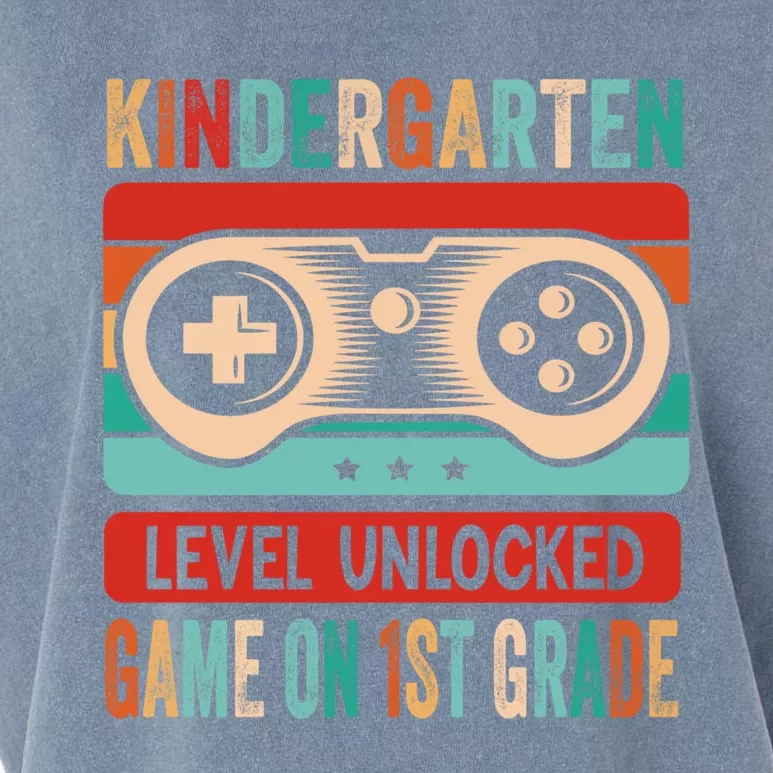 Kindergarten Level Unlocked Game On 1St Grade Video Gamer Meaningful Gift Garment-Dyed Women's Muscle Tee