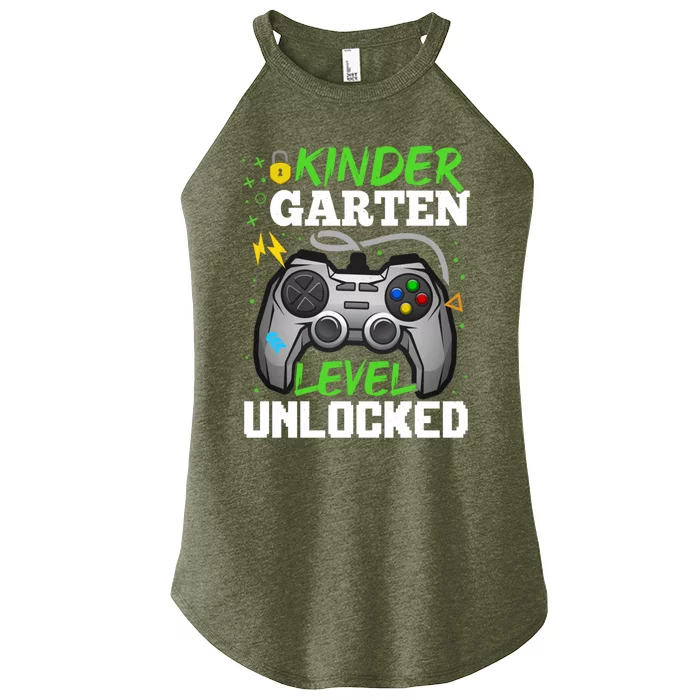 Kindergarten Level Unlocked Video Game Team Kindergarten Gift Women’s Perfect Tri Rocker Tank