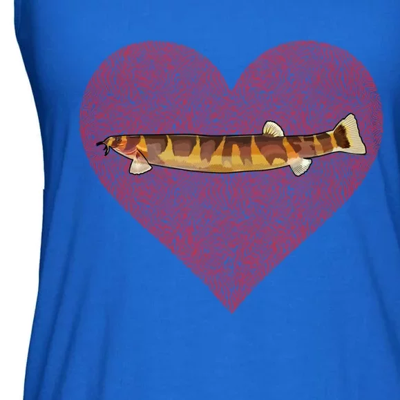 Kuhli Loach Valentines Day Fish Love Fingerprint Cool Gift Ladies Essential Flowy Tank