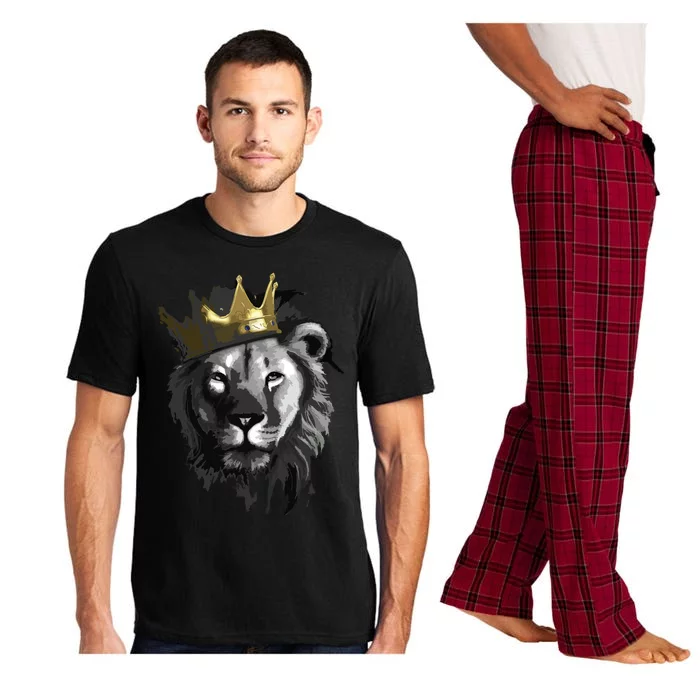 King Lion With Crown Street Art Pajama Set