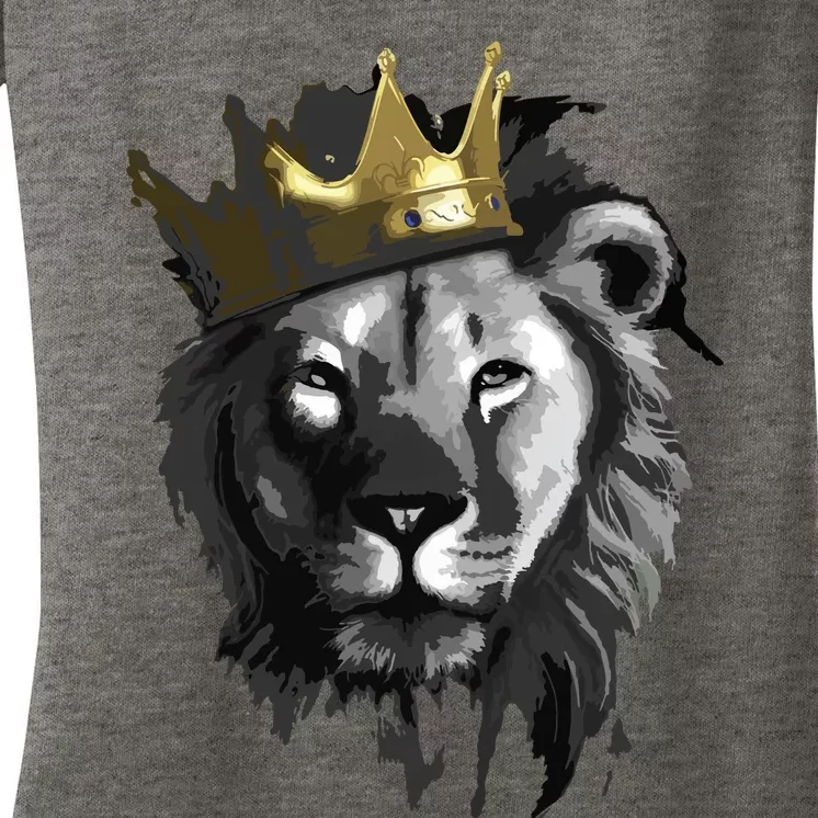 King Lion With Crown Street Art Women's V-Neck T-Shirt