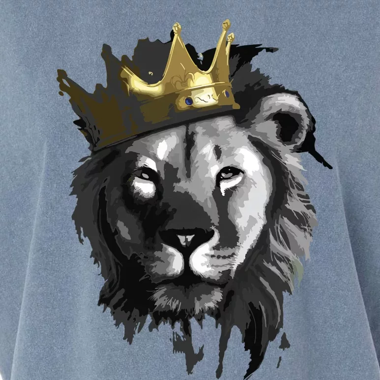 King Lion With Crown Street Art Garment-Dyed Women's Muscle Tee