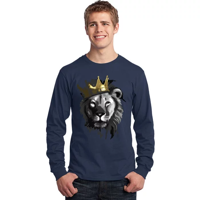 King Lion With Crown Street Art Tall Long Sleeve T-Shirt