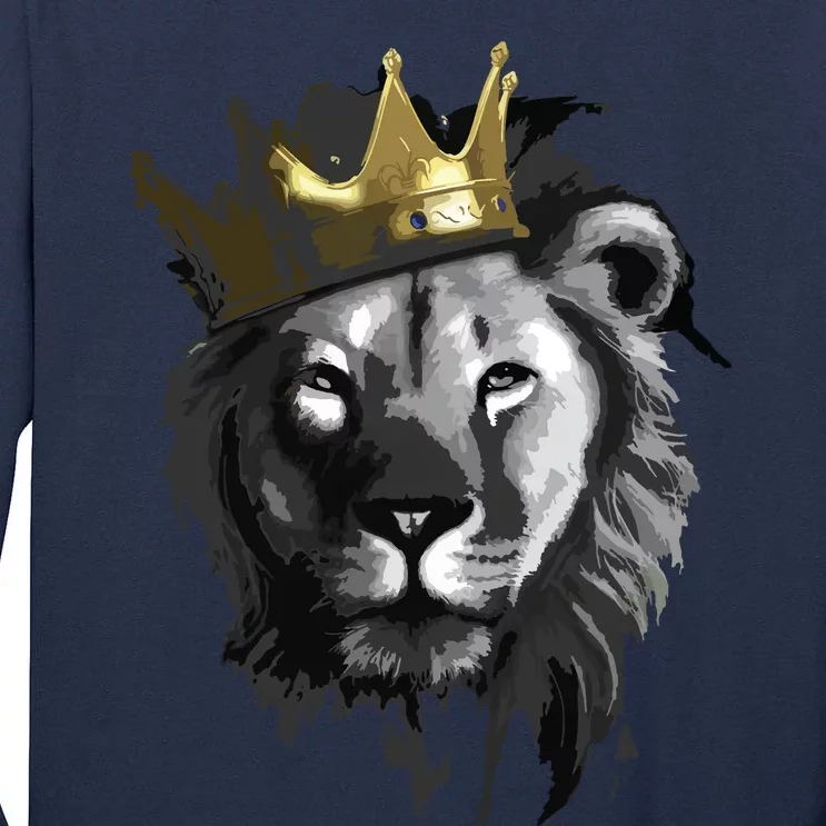 King Lion With Crown Street Art Tall Long Sleeve T-Shirt