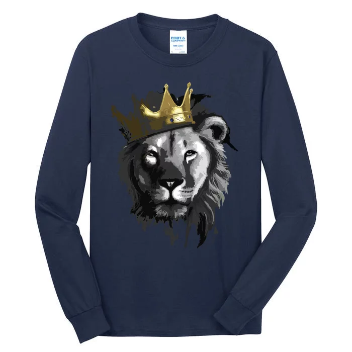 King Lion With Crown Street Art Tall Long Sleeve T-Shirt