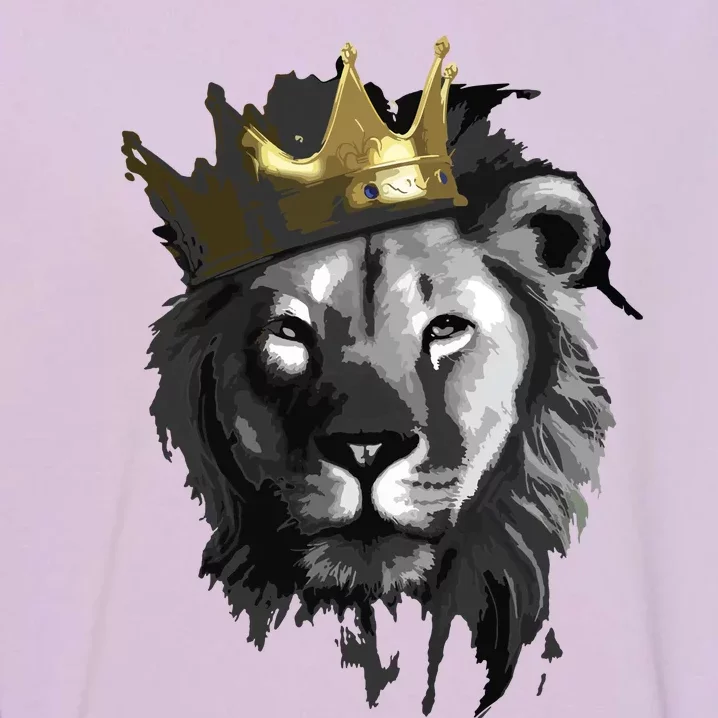 King Lion With Crown Street Art Garment-Dyed Sweatshirt