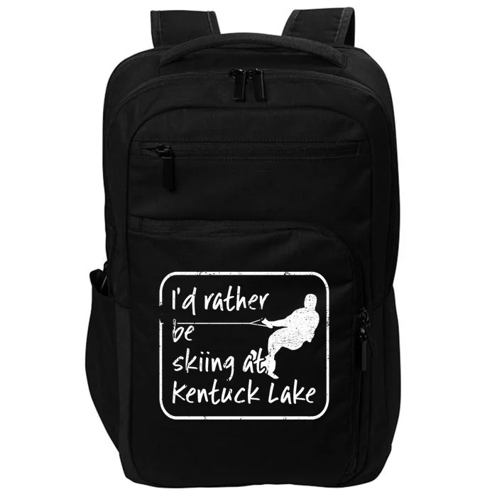 Kentuck Lake Wisconsin Id Rather Be Water Skiing Funny Gift Impact Tech Backpack