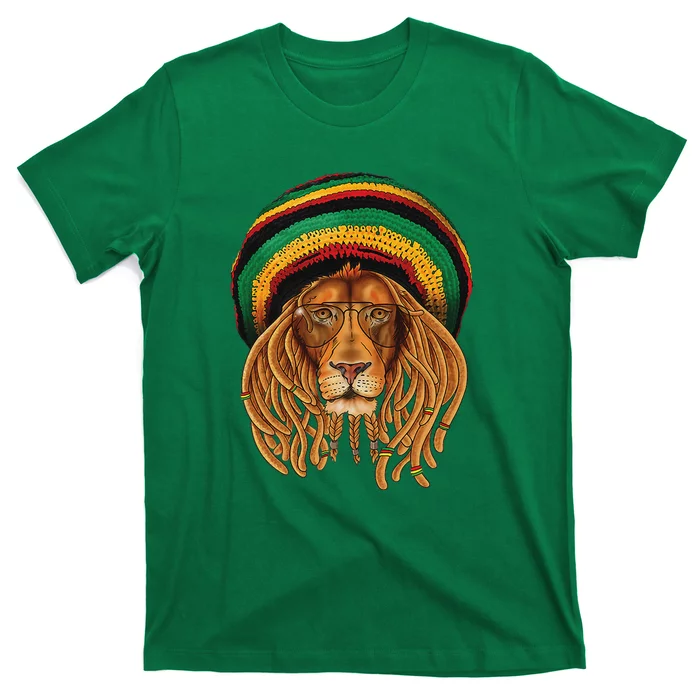 Kwanzaa Lion With Eyeglasses African American Celebration T-Shirt