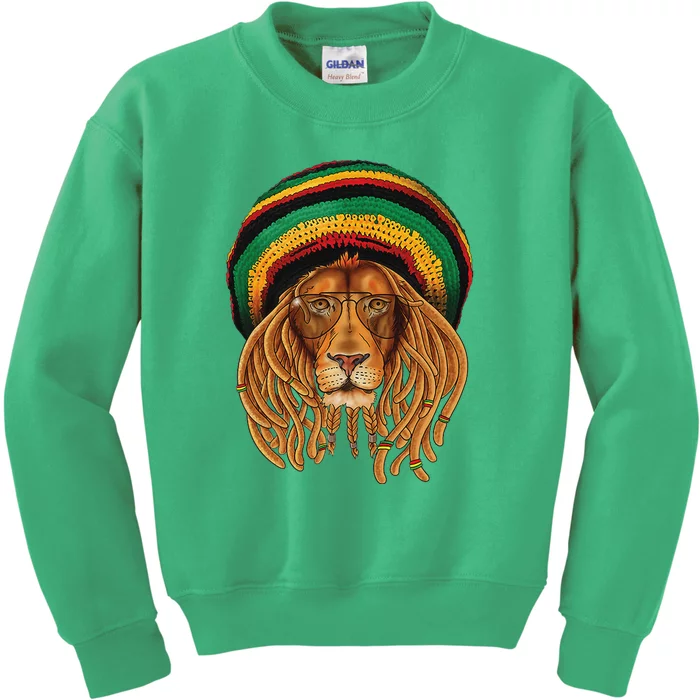 Kwanzaa Lion With Eyeglasses African American Celebration Kids Sweatshirt