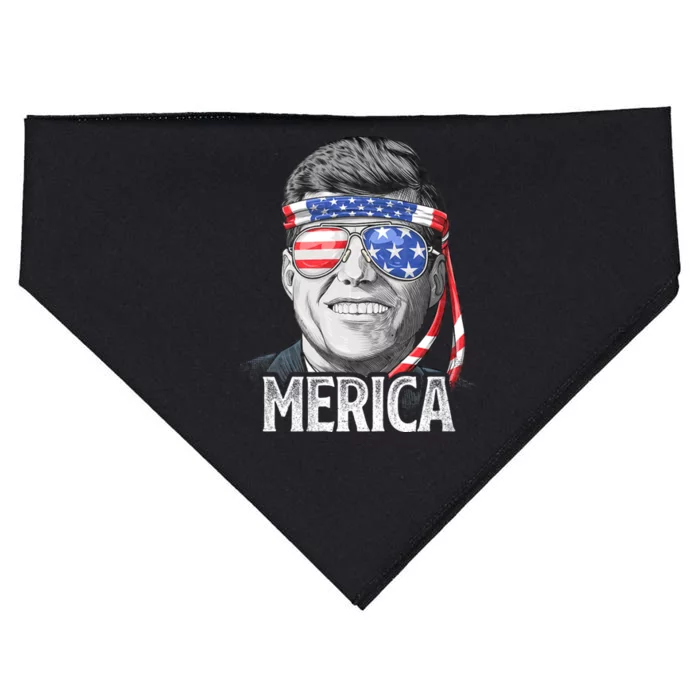 Kennedy Merica 4th Of July President Jfk American Flag USA-Made Doggie Bandana