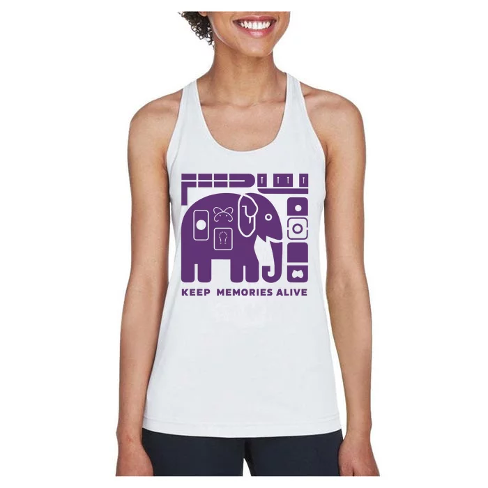 Keep Memories Alive Alzheimers Disease Awareness Women's Racerback Tank