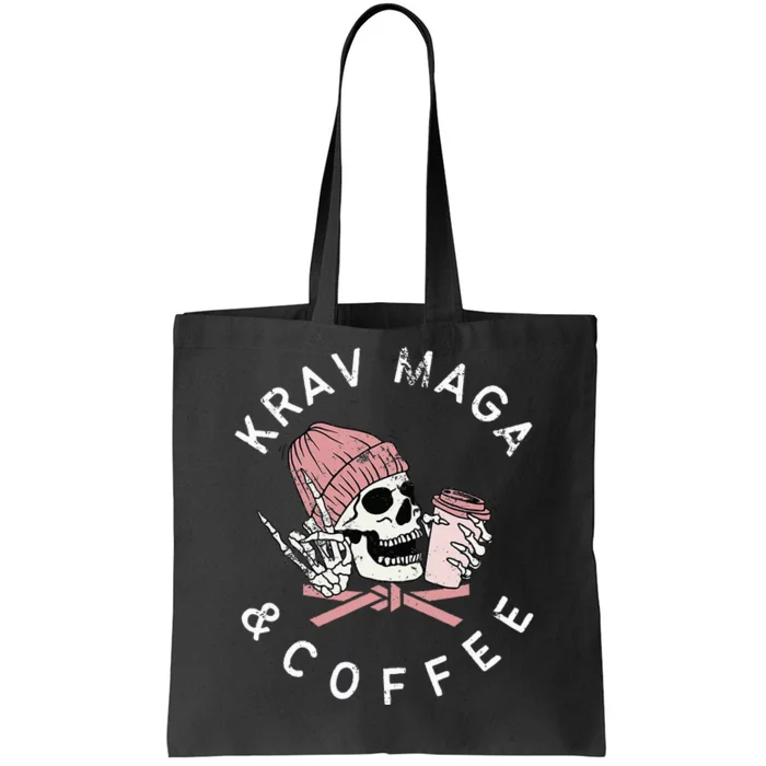 Krav Maga And Coffee Beanie Rock Vintage Skull Tote Bag