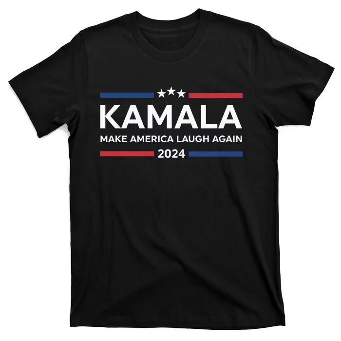 Kamala Make America Laugh Again American Flag 2024 T-Shirt