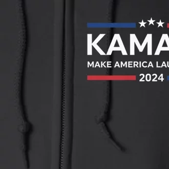 Kamala Make America Laugh Again American Flag 2024 Full Zip Hoodie