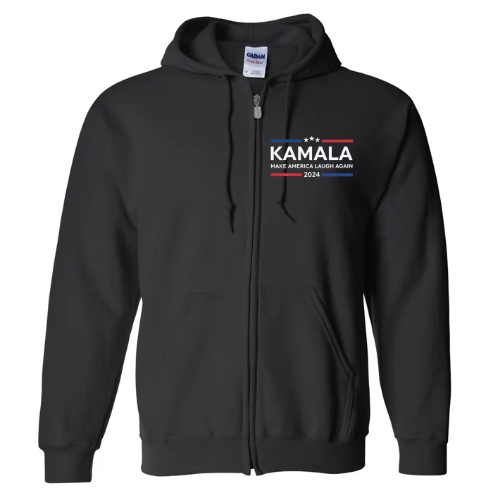 Kamala Make America Laugh Again American Flag 2024 Full Zip Hoodie