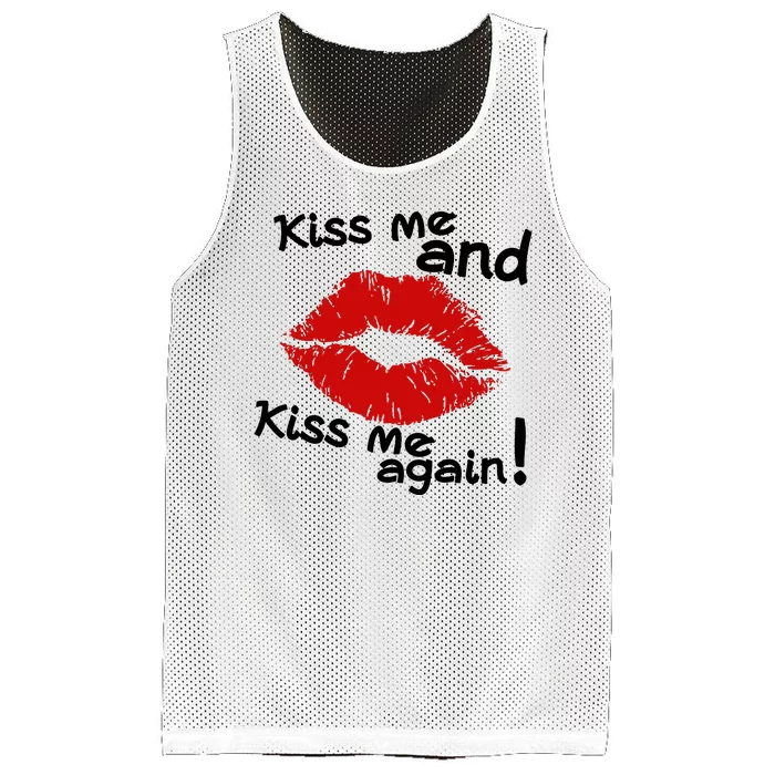 Kiss Me And Kiss Me Again Lips Cute Gift Mesh Reversible Basketball Jersey Tank