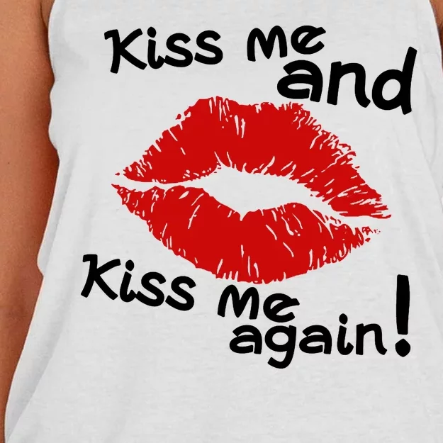 Kiss Me And Kiss Me Again Lips Cute Gift Women's Knotted Racerback Tank