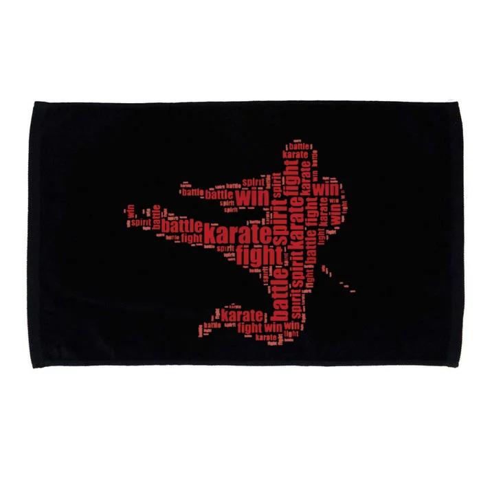 Karate Martial Arts Word Cloud Microfiber Hand Towel