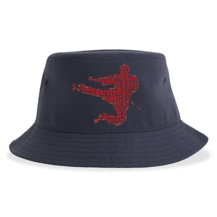 Karate Martial Arts Word Cloud Sustainable Bucket Hat