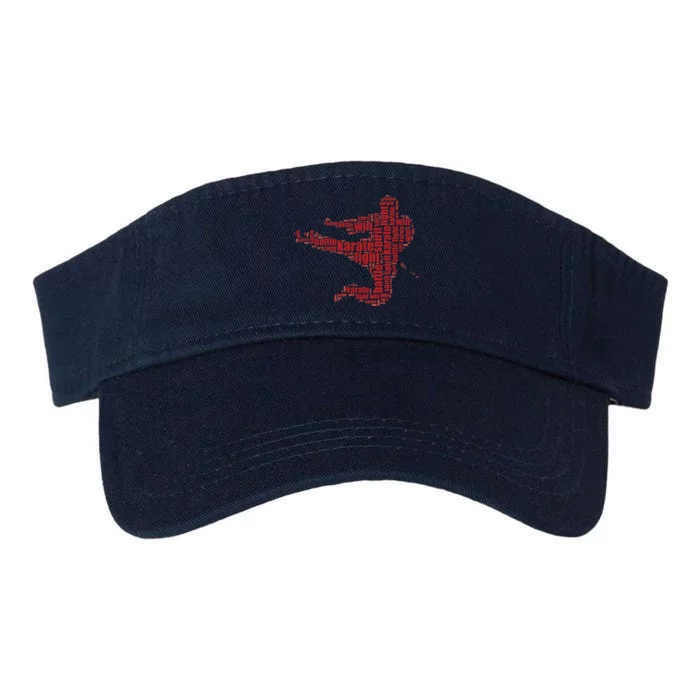 Karate Martial Arts Word Cloud Valucap Bio-Washed Visor