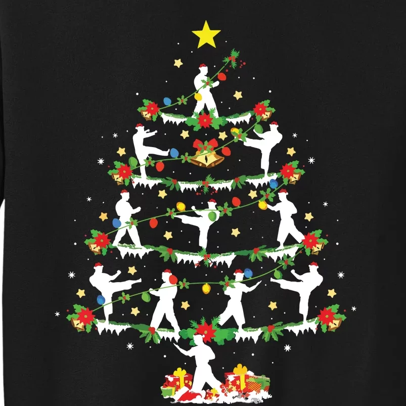 Karate Martial Art Lover Xmas Lighting Karate Christmas Tree Sweatshirt