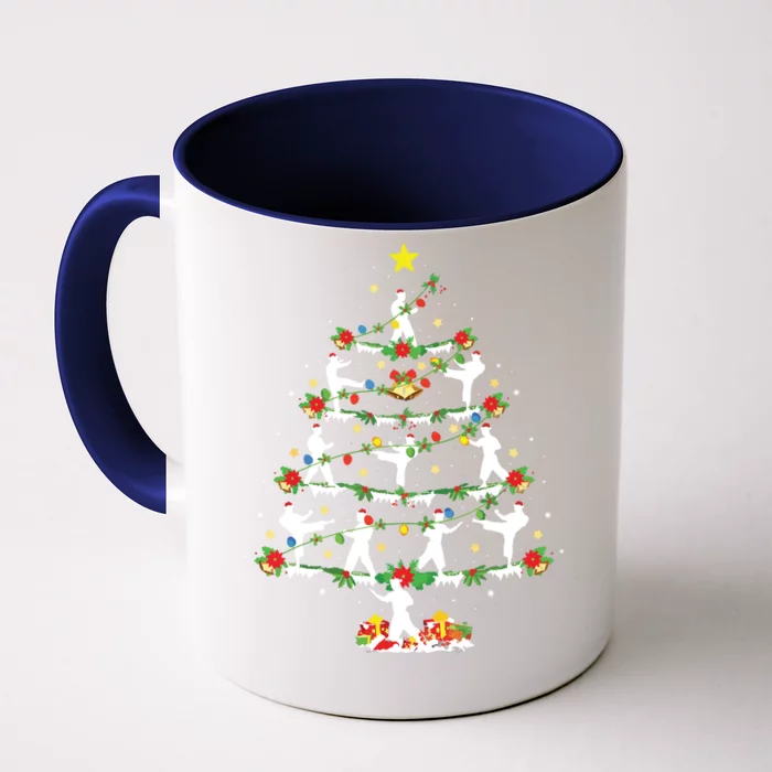 Karate Martial Art Lover Xmas Lighting Karate Christmas Tree Front & Back Coffee Mug