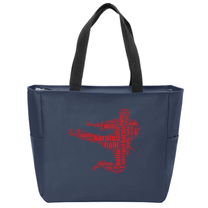 Karate Martial Arts Word Cloud Zip Tote Bag