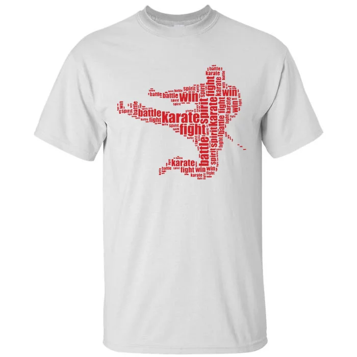 Karate Martial Arts Word Cloud Tall T-Shirt