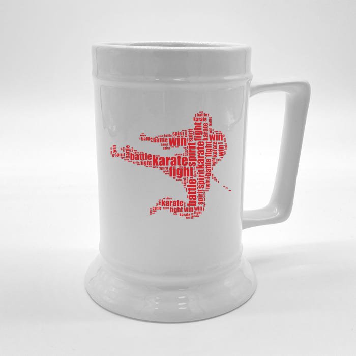 Karate Martial Arts Word Cloud Front & Back Beer Stein