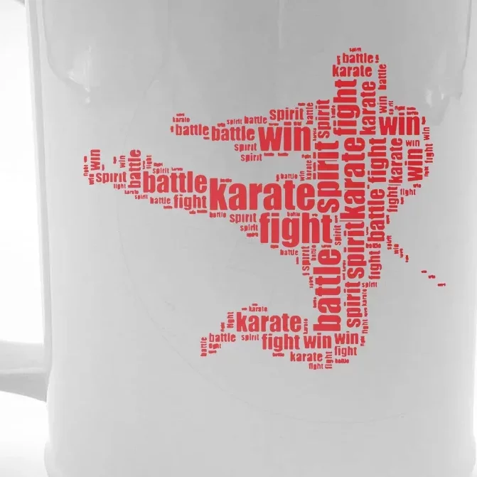 Karate Martial Arts Word Cloud Front & Back Beer Stein