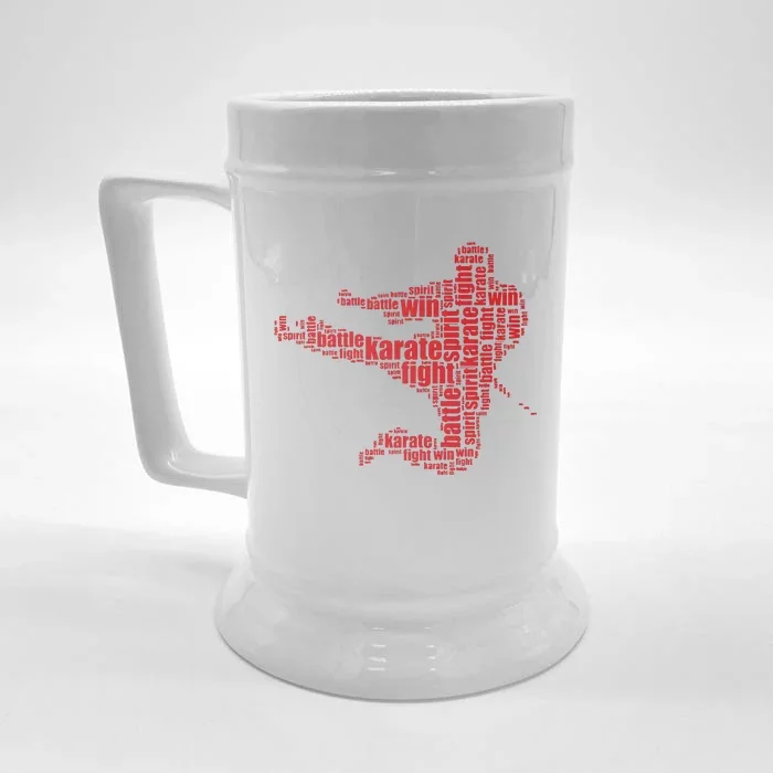 Karate Martial Arts Word Cloud Front & Back Beer Stein