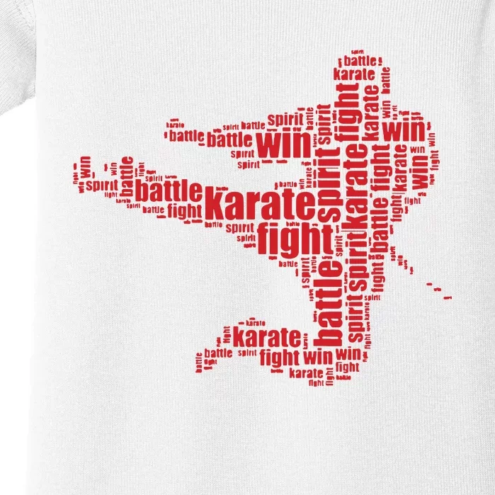 Karate Martial Arts Word Cloud Baby Bodysuit