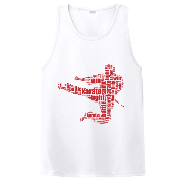 Karate Martial Arts Word Cloud Performance Tank