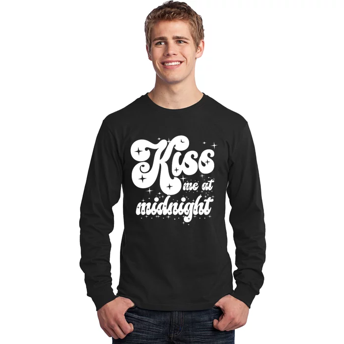 Kiss Me At Midnight Funny Happy New Years Eve Long Sleeve Shirt