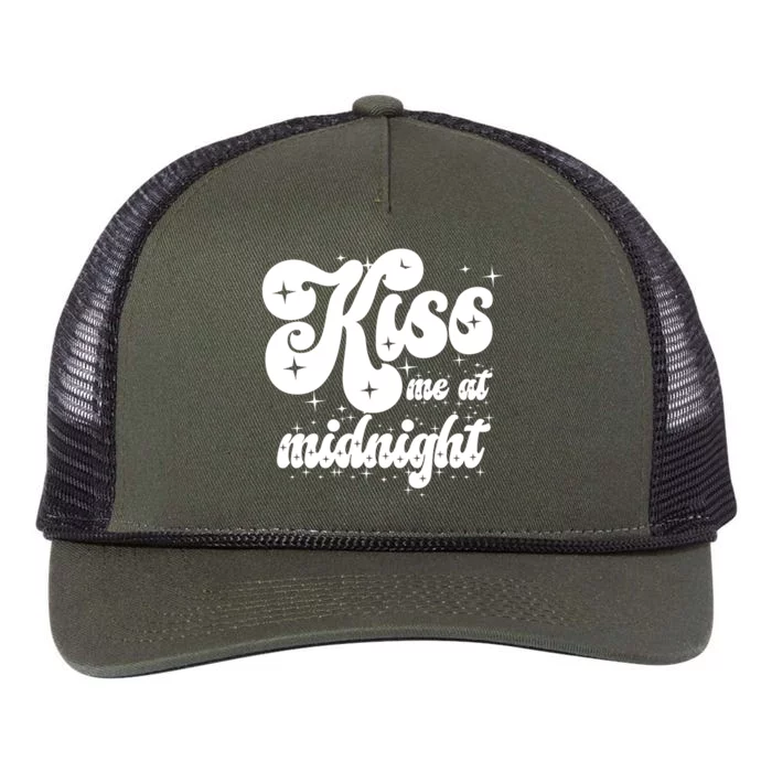 Kiss Me At Midnight Funny Happy New Years Eve Retro Rope Trucker Hat Cap