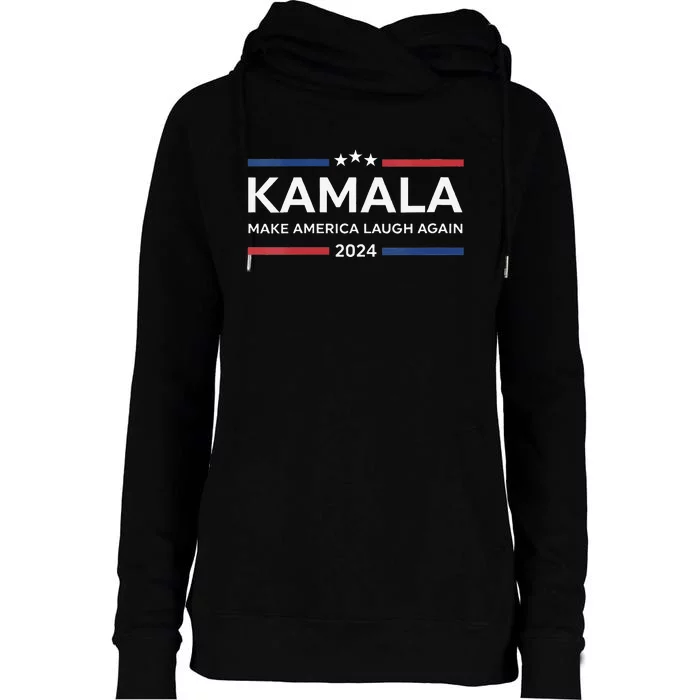 Kamala Make America Laugh Again American Flag 2024 Womens Funnel Neck Pullover Hood