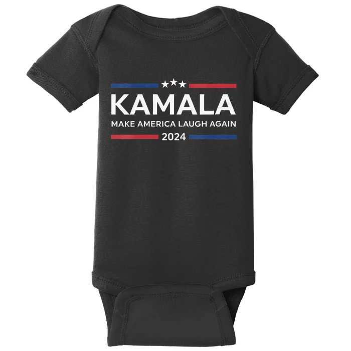 Kamala Make America Laugh Again American Flag 2024 Baby Bodysuit