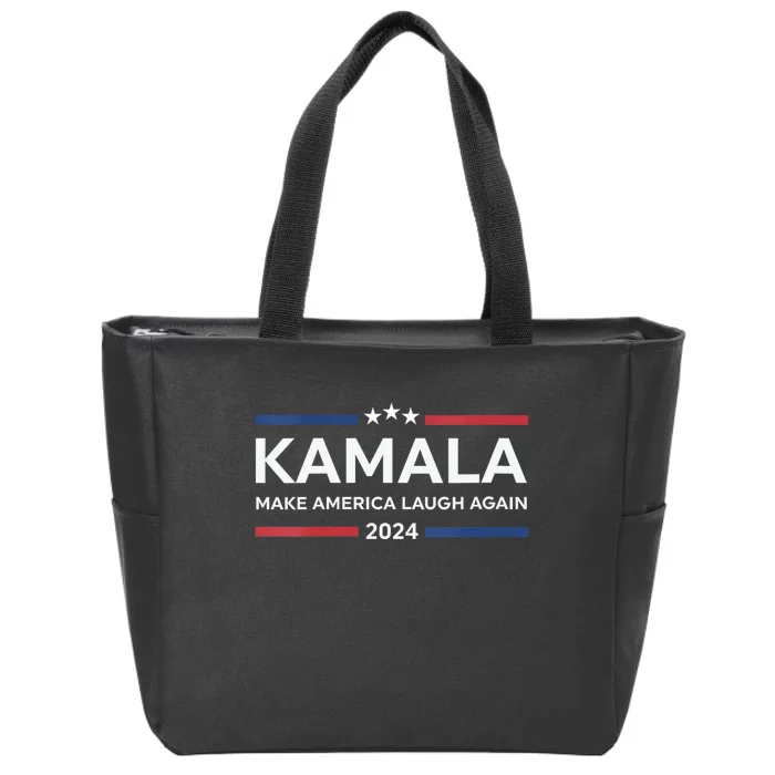 Kamala Make America Laugh Again American Flag 2024 Zip Tote Bag