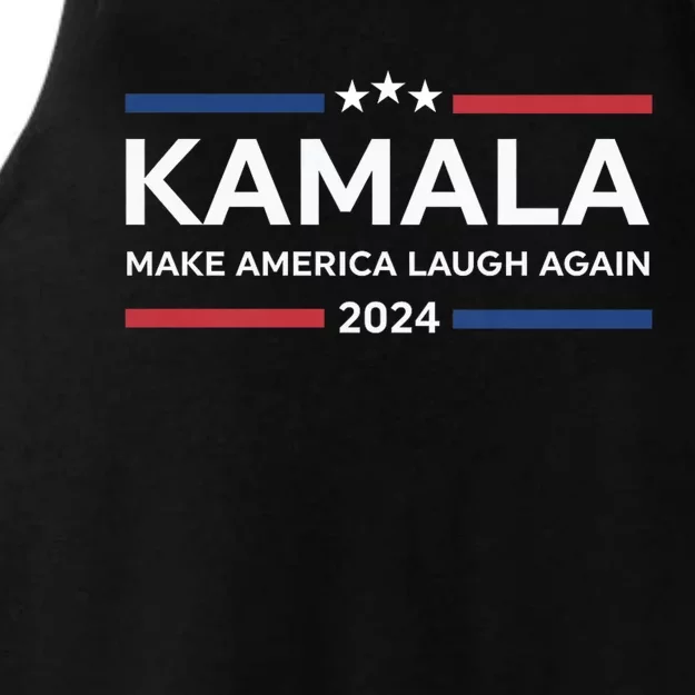 Kamala Make America Laugh Again American Flag 2024 Ladies Tri-Blend Wicking Tank