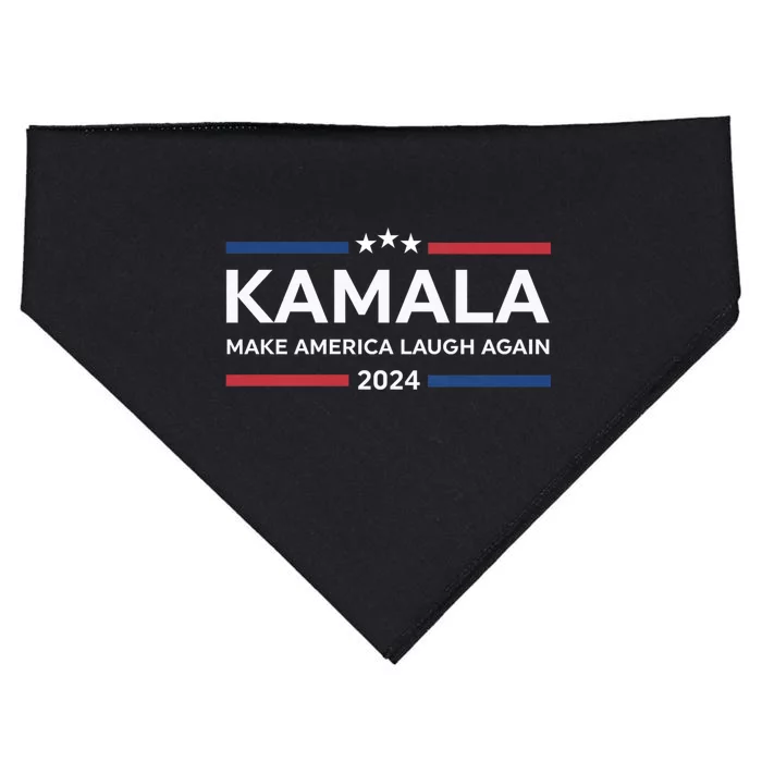 Kamala Make America Laugh Again American Flag 2024 USA-Made Doggie Bandana